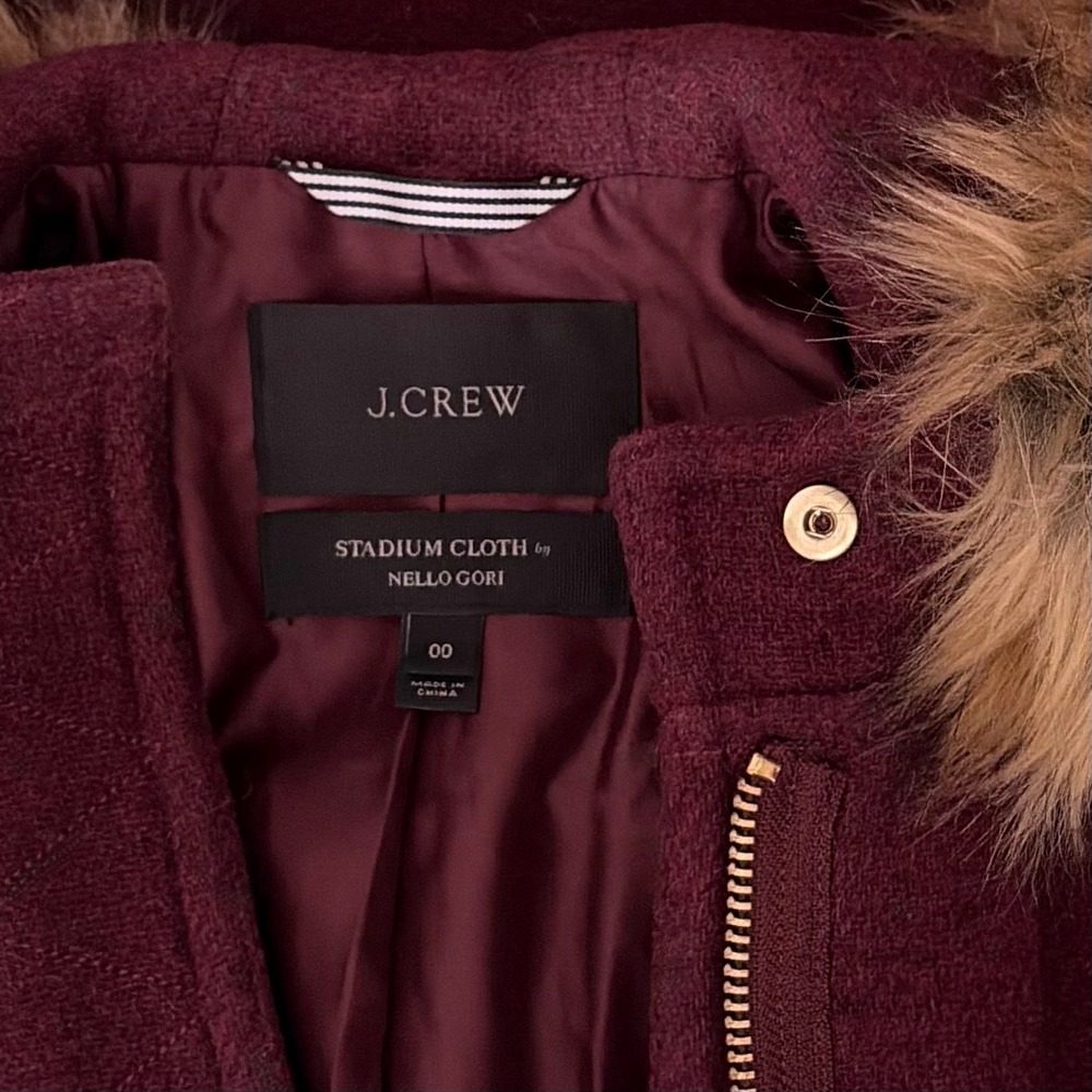 J.Crew J. CREW Chateau Parka Italian Wool Stadium Cloth Nello Gori Size 00 - Picture 12 of 16